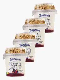 Flink Zuivelhoeve Boer'n yoghurt bosvruchten & muesli 170g 4x aanbieding