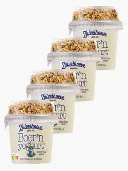 Flink Zuivelhoeve Boer'n yoghurt naturel & muesli 170g 4x aanbieding