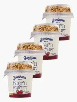 Flink Zuivelhoeve Boer'n yoghurt aardbei & muesli 170g 4x aanbieding