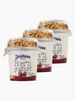 Flink Zuivelhoeve Boer'n yoghurt aardbei & muesli 170g 3x aanbieding