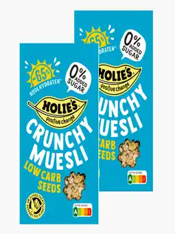 Flink Holie Crunchy Muesli Low Carb Seeds 400g 2x aanbieding