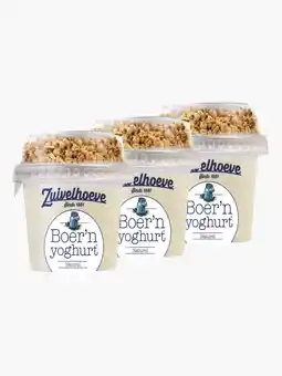 Flink Zuivelhoeve Boer'n yoghurt naturel & muesli 170g 3x aanbieding