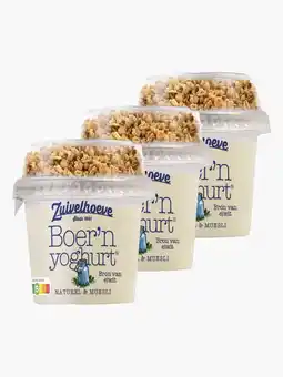 Flink Zuivelhoeve Boer'n yoghurt naturel & muesli 170g 3x aanbieding