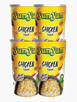 Flink Yum Yum Chicken flavour instant noodles cup 70g 4x aanbieding