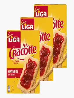 Flink Liga Cracotte luchtige crackers naturel 2x125g 3x aanbieding