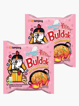 Flink Samyang Hot chicken Carbonara 140g 2x aanbieding