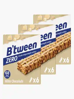 Flink B’tween Mueslireep Zero Witte Chocolade 6x20g 3x aanbieding