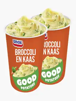 Flink Unox Good potatoes broccoli en kaas 50g 2x aanbieding