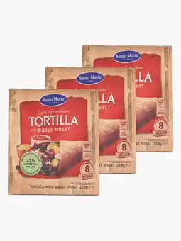 Flink Santa Maria Tortilla Wraps Volkoren Medium 8st 320g 3x aanbieding