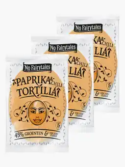 Flink No fairytales Paprika chili tortilla 5st 3x aanbieding