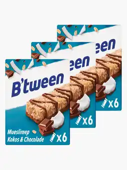 Flink B'tween Mueslireep Kokos & Chocolade 6x25g 3x aanbieding
