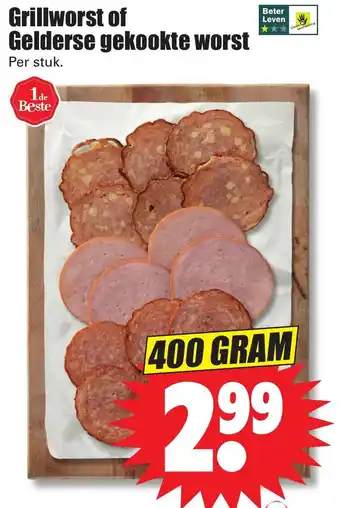 Dirk Grillworst of Gelderse gekookte worst 400g aanbieding