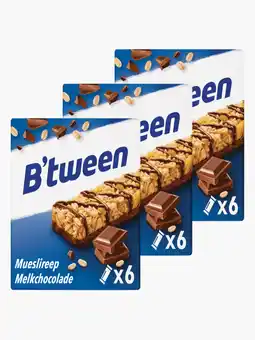 Flink B'tween Mueslireep Melkchocolade 6x25g 3x aanbieding