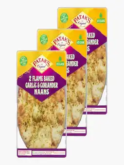Flink Patak's Naan Garlic Koriander 220g 3x aanbieding