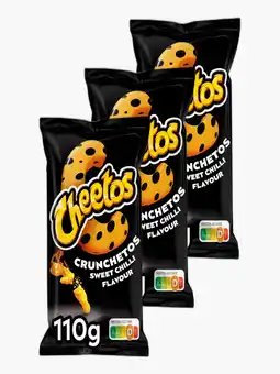 Flink Cheetos Crunchetos Sweet Chilli Chips 110g 3x aanbieding