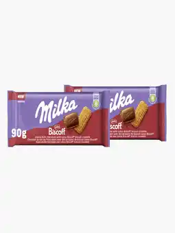 Flink Milka Chocoladereep Biscoff 90g 2x aanbieding