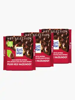 Flink RitterSport Puur Hele Hazelnoot 100g 3x aanbieding