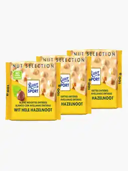 Flink RitterSport Wit Hele Hazelnoot 100g 3x aanbieding