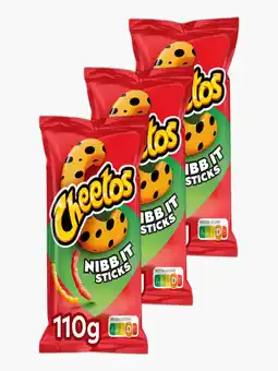 Flink Cheetos Nibb-It Sticks Naturel Chips 110g 3x aanbieding