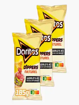 Flink Doritos Naturel Tortilla Chips 185g 3x aanbieding