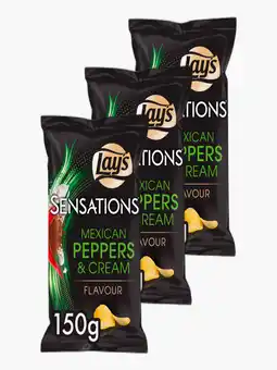 Flink Lay's Sensations Mexican Pepper & Cream Chips 150g 3x aanbieding