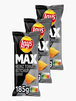 Flink Lay's Max Heinz tomato ketchup Ribbel Chips 185g 3x aanbieding
