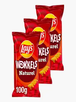 Flink Lay's Wokkels Naturel Chips 100g 3x aanbieding