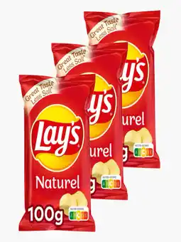 Flink Lay's Naturel 100g 3x aanbieding