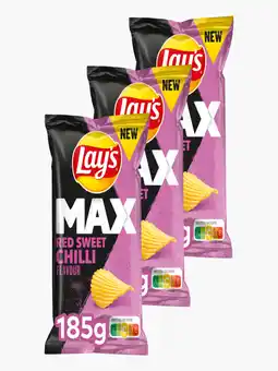 Flink Lay’s Max Red Sweet Chilli 185g 3x aanbieding
