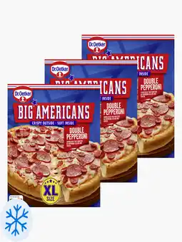 Flink Dr. Oetker Big Americans xl pizza double pepperoni 565g 3x aanbieding