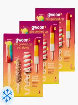 Flink G'woon waterijsjes en roomijsjes mixpack 8st 3x aanbieding