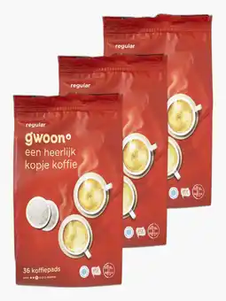 Flink G'woon Koffiepads Regular Roast 36st 3x aanbieding