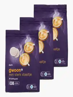 Flink G'woon Koffiepads Dark Roast 36st 3x aanbieding