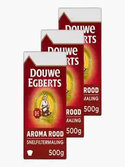 Flink Douwe Egberts Aroma Rood Snelfiltermaling 500g 3x aanbieding