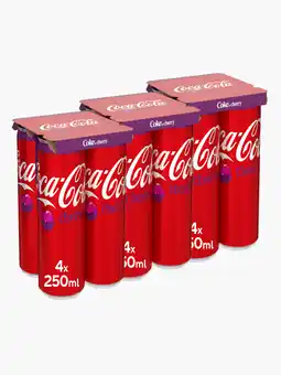 Flink Coca cola cherry 4-pack 25cl 3x aanbieding