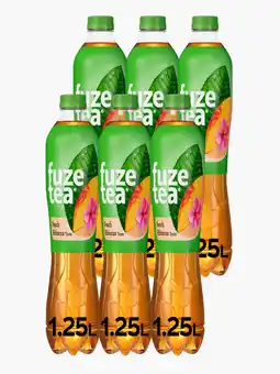 Flink Fuze Tea Black Ice tea peach hibiscus 1.25L 6x aanbieding