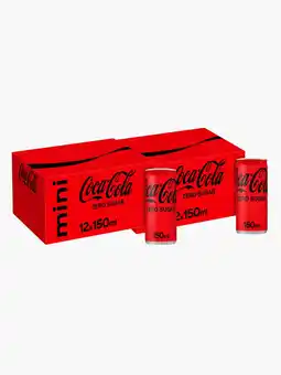Flink Coca Cola Zero mini's 12-pack 15cl 2x aanbieding
