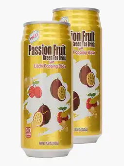 Flink Green Tea Drink Passion Fruit & Boba 34cl 2x aanbieding