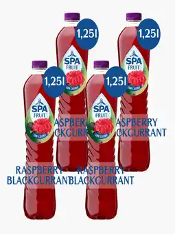 Flink Spa Fruit still raspberry blackcurrant 1.25L 4x aanbieding