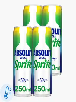 Flink Absolut Vodka & Sprite 25cl 4x aanbieding