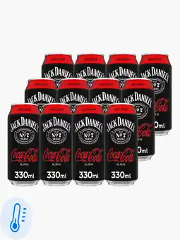 Flink Jack Daniels & Coca-Cola Zero sugar 330ml blik 12x aanbieding