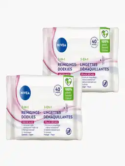 Flink Nivea 3in1 Zachte Reinigsdoekjes 40st. 2x aanbieding
