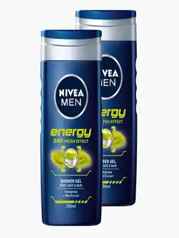 Flink NIVEA MEN Energy Shower Gel 500ml 2x aanbieding