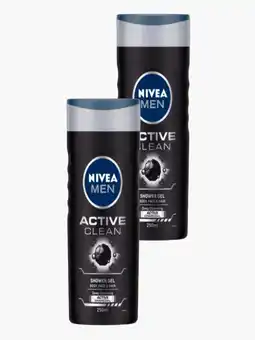 Flink Nivea Men Active Clean Shower Gel 500ml 2x aanbieding