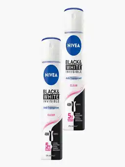 Flink Nivea Anti-Transpirant Black & White Invisible Original 150ml 2x aanbieding