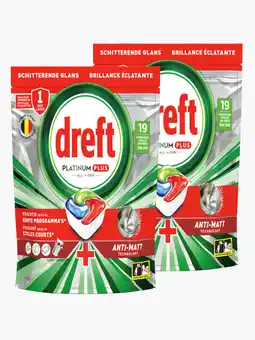 Flink Dreft Platinum plus vaatwascapsules original 19st 2x aanbieding
