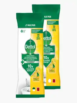 Flink Dettol Wipes citrus 72st 2x aanbieding