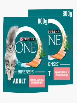 Flink Purina One Adult Zalm & Volkoren Granen 800g 2x aanbieding