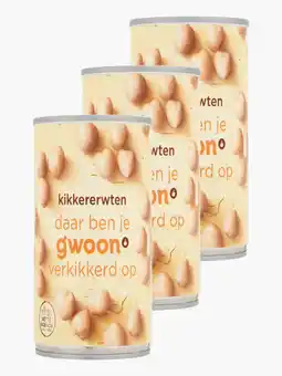 Flink G'woon Kikkererwten 400g 3x aanbieding