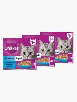 Flink Whiskas Visselectie in gelei 1+ jaar 12x85g 3x aanbieding